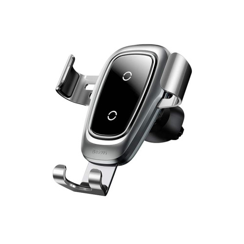 پایه نگهدارنده و شارژر بی سیم گوشی موبایل باسئوس Baseus Metal Wireless Charger Gravity Car Mount