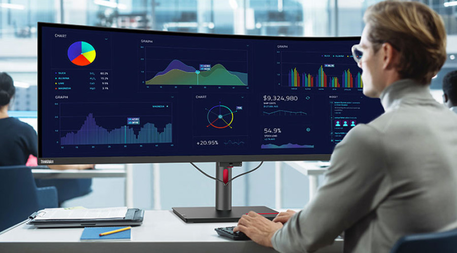 مانیتور لنوو ThinkVision P49w با پنل منحنی فوق عریض 49 اینچی از راه رسید!