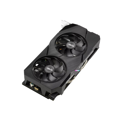 کارت گرافیک ایسوس Dual GeForce RTX 2060 12G EVO ASUS به دو فن مجهز است و می تواند همزمان به چهار مانیتور متصل شود.