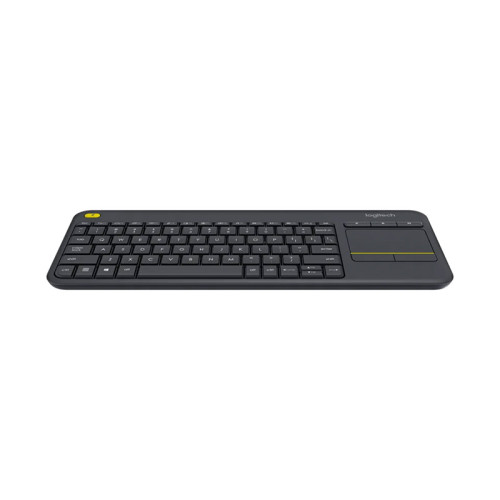 کیبورد بی سیم لاجیتک Logitech K400 PLUS دارای یک تاچ پد بزرگ با فناوری چند لمسی است که نیاز به ماوس را نیز از بین می برد.