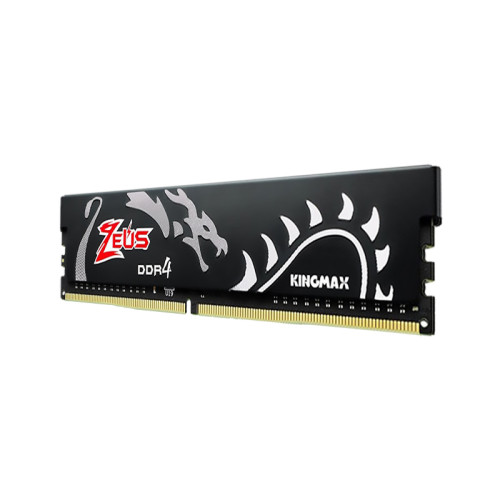 رم DDR4 کینگ مکس Zeus Dragon 16GB 3200MHz CL16 به صورت تک کاناله عمل می کند و دارای یک هیت سینک آلومینیومی است.