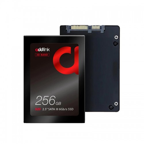 حافظه SSD اینترنال ADDLINK S20 با ظرفیت 256 گیگابایت از میزان عمر بالایی برخوردار بوده و دارای فرم فاکتور 2.5 اینچی است.