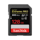 کارت حافظه SanDisk Extreme Pro 128GB SDXC UHS-II در برابر آب و پرتو ایکس مقاوم است و می توان از آن برای فیلم برداری با رزولوشن های 8K، 4K و Full HD بهره برد.