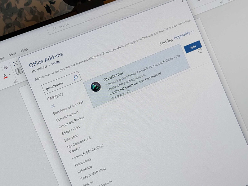 ChatGPT از طریق افزونه Ghostwriter به مایکروسافت ورد اضافه می شود!