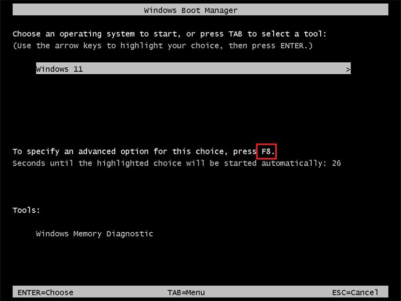 بوت ویندوز 11 در حالت Safe Mode از طریق Command Prompt