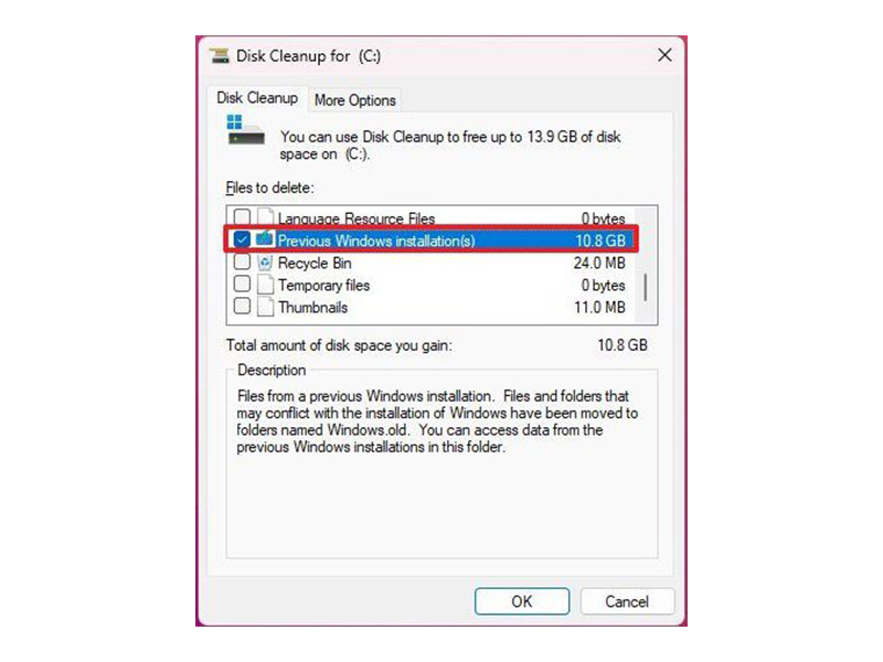 آموزش آزاد سازی فضای ذخیره سازی ویندوز 11 با استفاده از Disk Cleanup