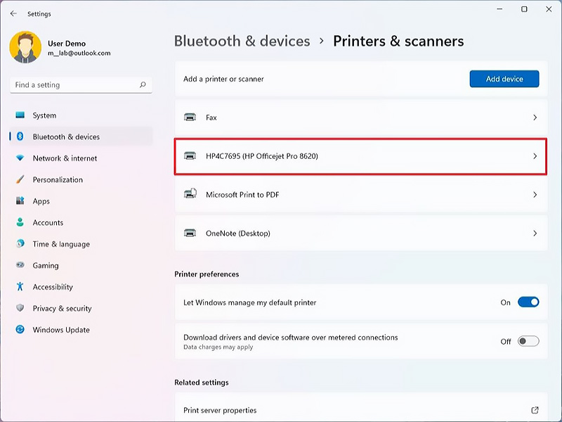 تغییر نام پرینتر در ویندوز 11 از طریق Settings