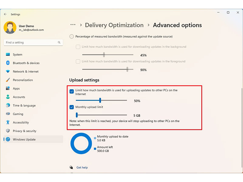 آموزش محدود کردن پهنای باند آپدیت های ویندوز 11 از طریق Settings