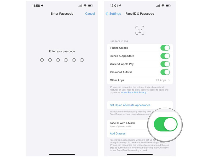 چگونه Face ID را به گونه ای تنظیم کنیم که قادر به تشخیص چهره از روی ماسک هم باشد؟