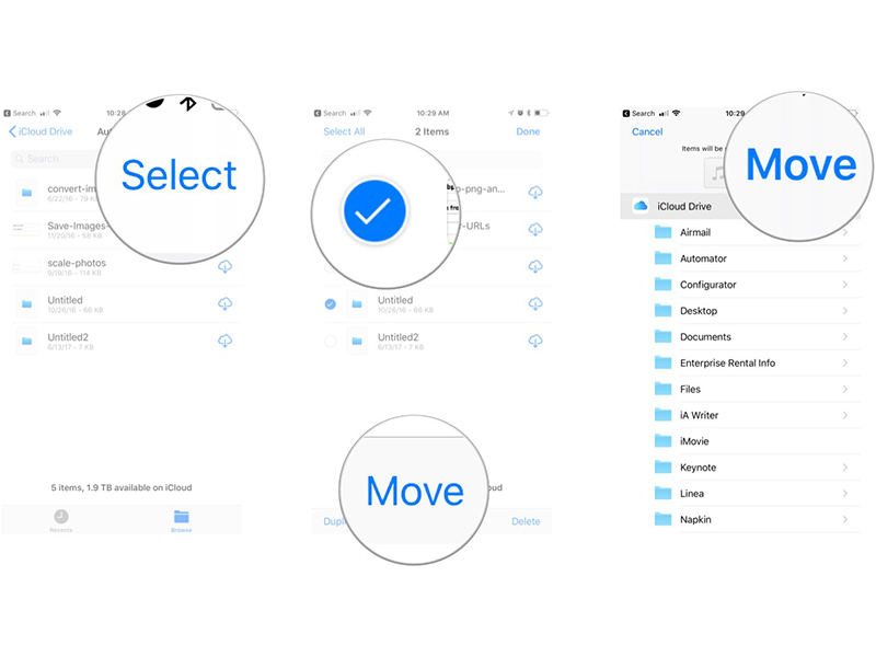 انتقال فایل ها در اپلیکیشن Files در آیفون و آیپد