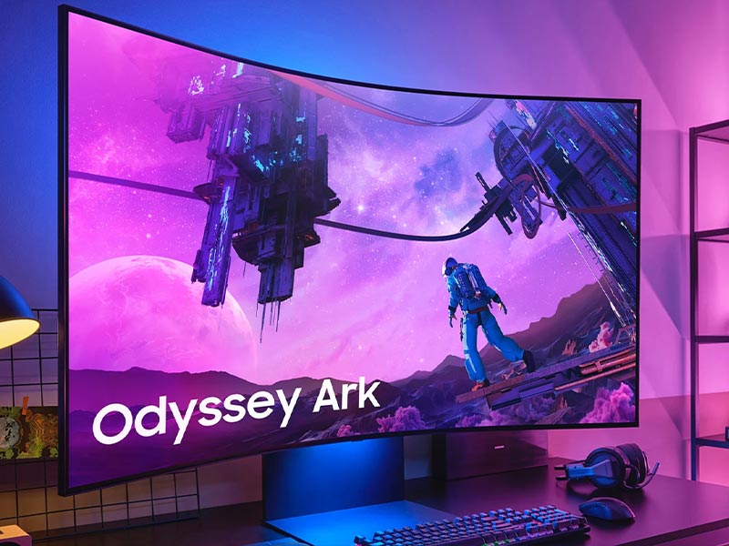 مانیتور گیمینگ خمیده سامسونگ Odyssey Ark با سایز 55 اینچ، رزولوشن 4K و رفرش ریت 165 هرتز معرفی شد