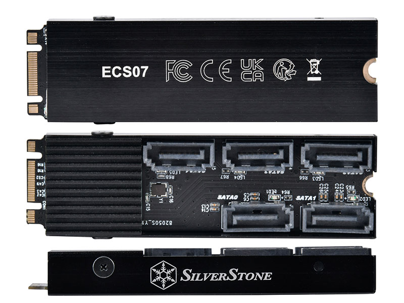 کامپوننت عجیب SilverStone ECS07 یک اسلات M.2 2280 را به یک کارت توسعه 5 پورته SATA 3.0 تبدیل می کند!