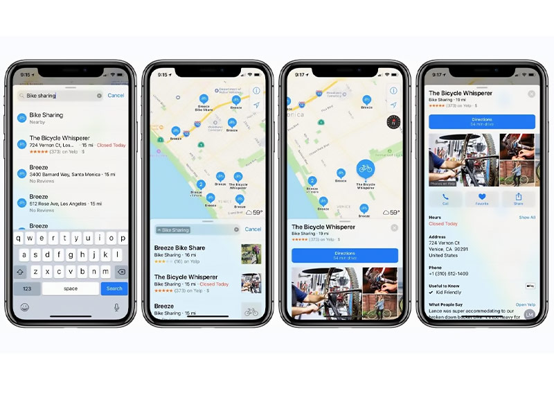 از سال 2023 نتایج جستجو در اپلیکیشن Apple Maps بر اساس تبلیغات نمایش داده می شود