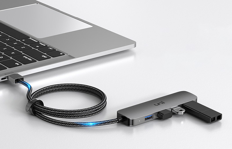 هاب Uni USB-C Hub with 4ft Cord – مجهز به کابل 1.2 متری