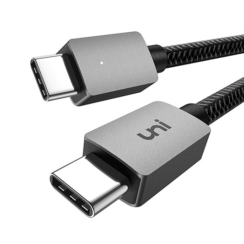 کابل تبدیل USB-C به USB-C برند Uni مدل Nylon Braided – دوام فوق العاده