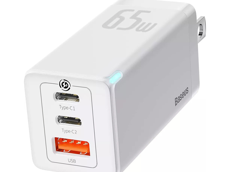 شارژر Baseus 65W PD Fast Charging 3-Port Wall Charger – برای لپ تاپ و گوشی