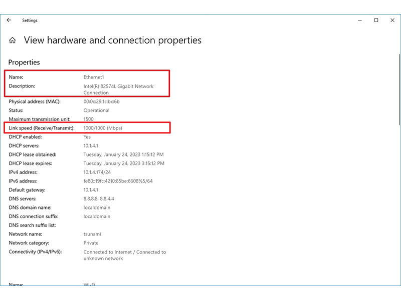 چک کردن سرعت کارت شبکه از طریق Settings در ویندوز 10