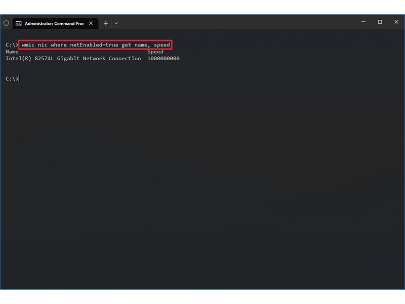 چک کردن سرعت کارت شبکه از طریق Command Prompt در ویندوز 10