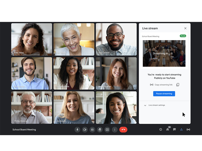 کاربران Google Meet اکنون می توانند جلسات خود را به صورت زنده بر روی یوتیوب استریم کنند