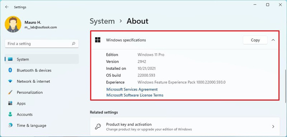 مشاهده مشخصات سخت افزار سیستم از طریق Settings در ویندوز 11