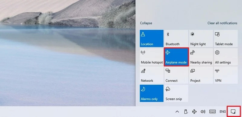 آموزش فعال کردن Airplane mode در ویندوز 10