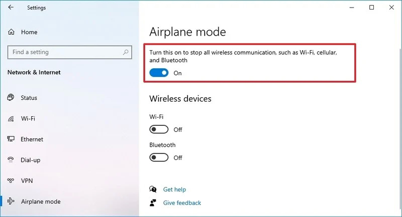 آموزش فعال کردن Airplane mode در ویندوز 10