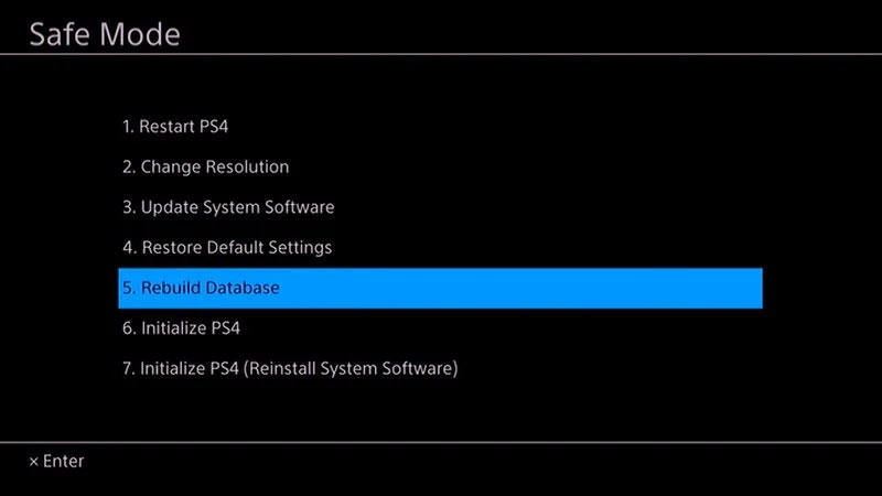 چگونه دیتابیس PS4 را rebuild کنیم؟