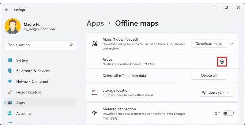 چگونه نقشه های آفلاین را از روی سیستم در ویندوز 11 پاک کنیم؟