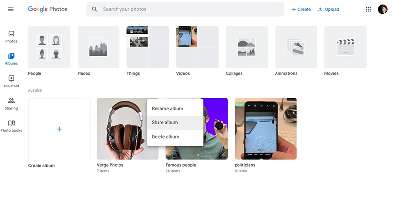 نحوه بارگیری یا اشتراک گذاری آلبوم در Google Photos