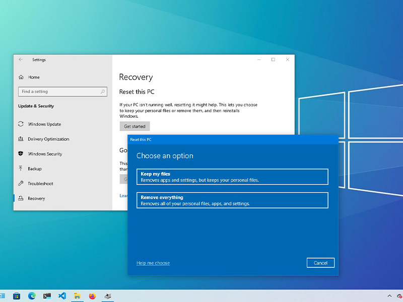 آموزش ریست فکتوری ویندوز 10 بدون از دست رفتن اطلاعات