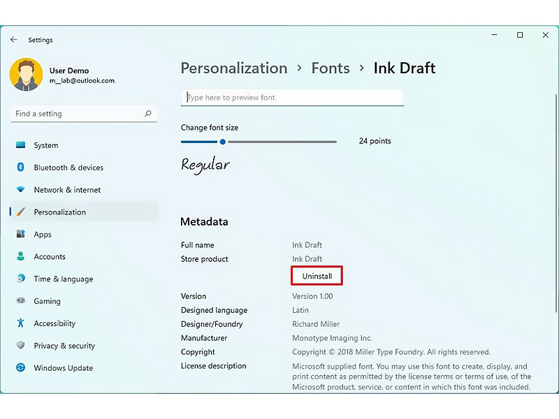 چگونه یک فونت را در ویندوز 11 حذف کنیم؟