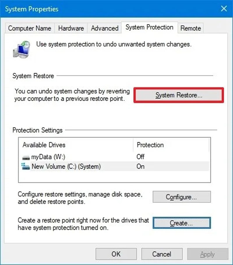 چگونه سیستم را با استفاده از قابلیت System Restore بازیابی کنیم؟