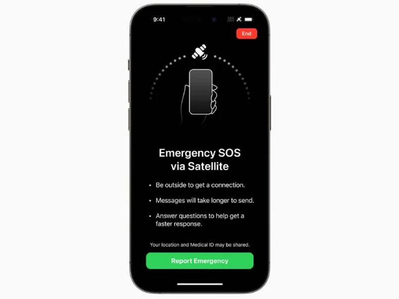 بهره مندی از تماس اظطراری ماهواره ای اپل