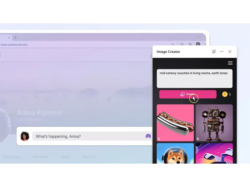 مایکروسافت ابزار هوش مصنوعی Bing Image Creator را به مرورگر Edge اضافه کرد