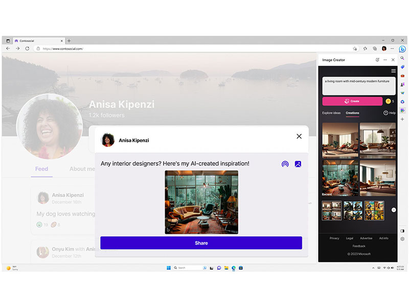 مایکروسافت ابزار هوش مصنوعی Bing Image Creator را به مرورگر Edge اضافه کرد