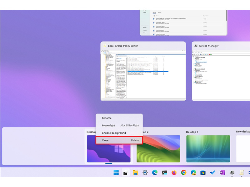 نحوۀ بستن دسکتاپ در ویندوز 11