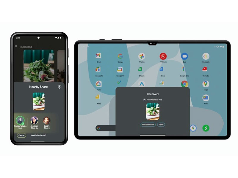 اضافه شدن قابلیت Nearby Share به سیستم عامل اندروید