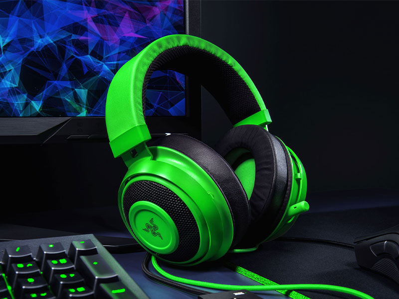 هدست گیمینگ ریزر razer kraken 2019 green با قابلیت ارائه صدایی واضح و دقیق!