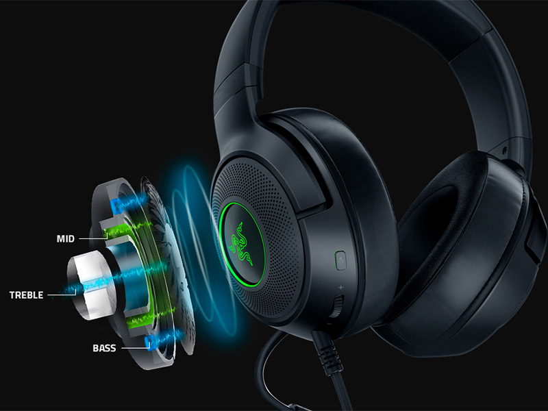 هدست گیمینگ ریزر Razer Kraken V3 X با فناوری صدای فراگیر 7.1 کاناله و میکروفون حساس از نوع HyperClear Cardioid