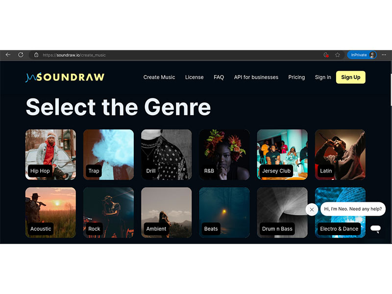 سایت هوش مصنوعی SOUNDRAW AI Music Generator