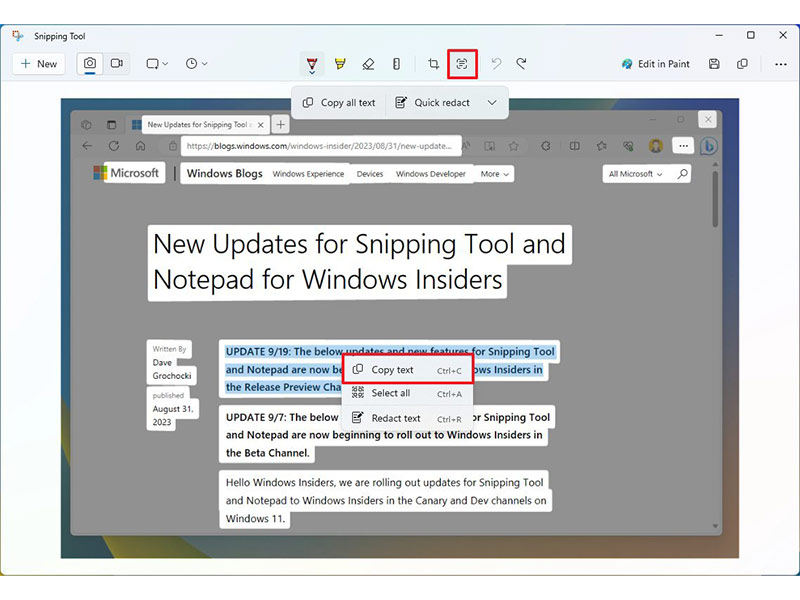 ویژگی های Snipping Tool در آپدیت جدید ویندوز 11