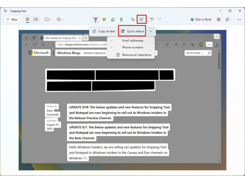 ویژگی های Snipping Tool در آپدیت جدید ویندوز 11